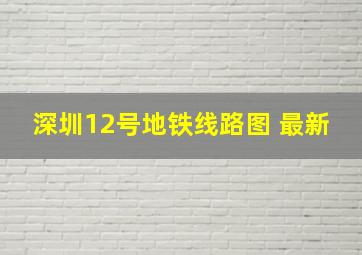 深圳12号地铁线路图 最新